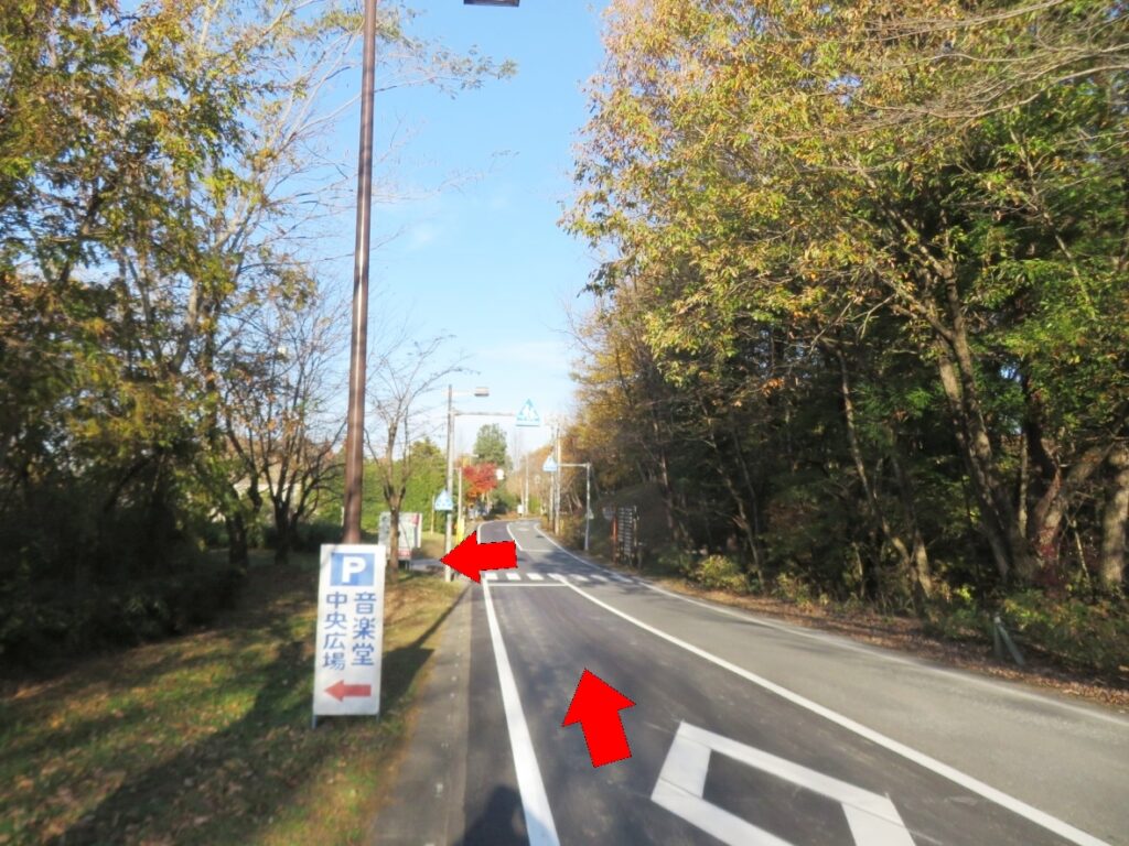 南口からはここを左へ