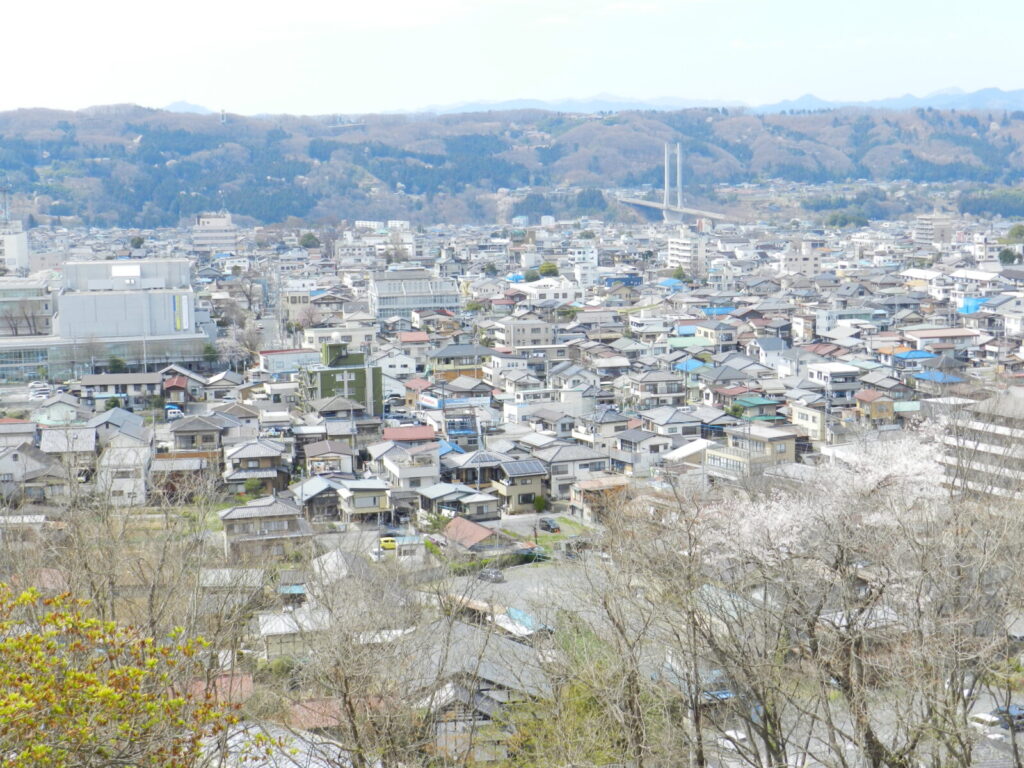 見晴らしの丘より秩父市街を望む